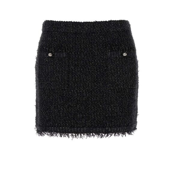 Gucci Women Black Viscose Blend Mini Skirt